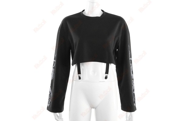 Street Style Dark Style Black Sweatshirt Dragon Print Hipster Sweatshirts Kameymall