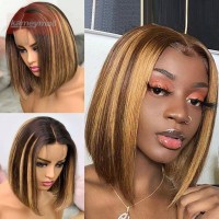 Bob Wigs Short Wigs For Women Short Blonde Wig 3×6 Lace Closure Ombre Short Wigs