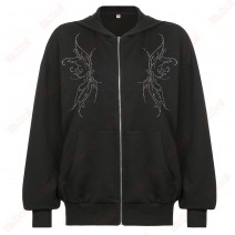 Cheap Basic Hoodies New Trend Pocket Design Loose Casual Black Hoodie Kameymall